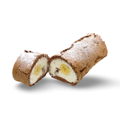 Kakaová roláda se šlehačkou a banánem